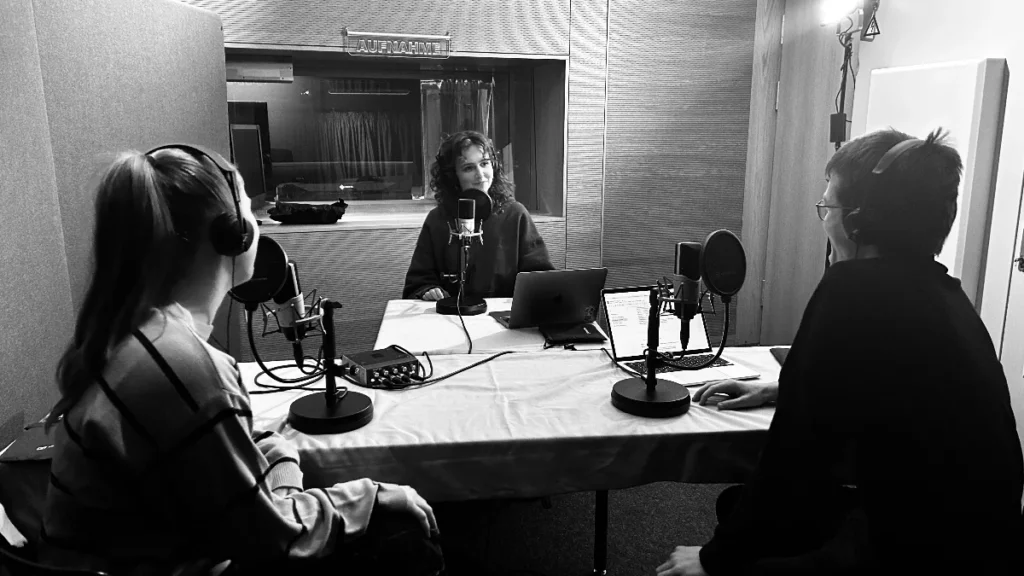 Podcast Aufnahme mit den Podcast Hosts